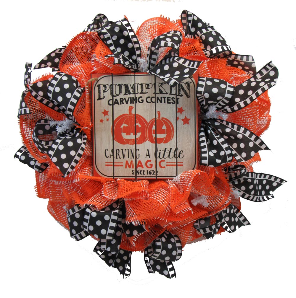 2017 Paper Mesh Halloween Wreath Tutorial