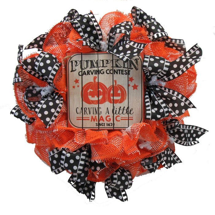 2017 Paper Mesh Halloween Wreath Tutorial