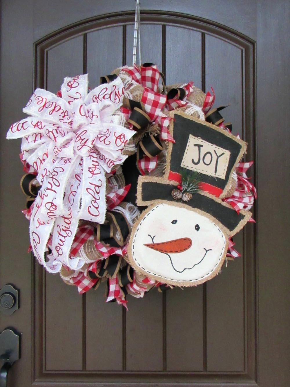 2017 Burlap Snowman Wreath Tutorial