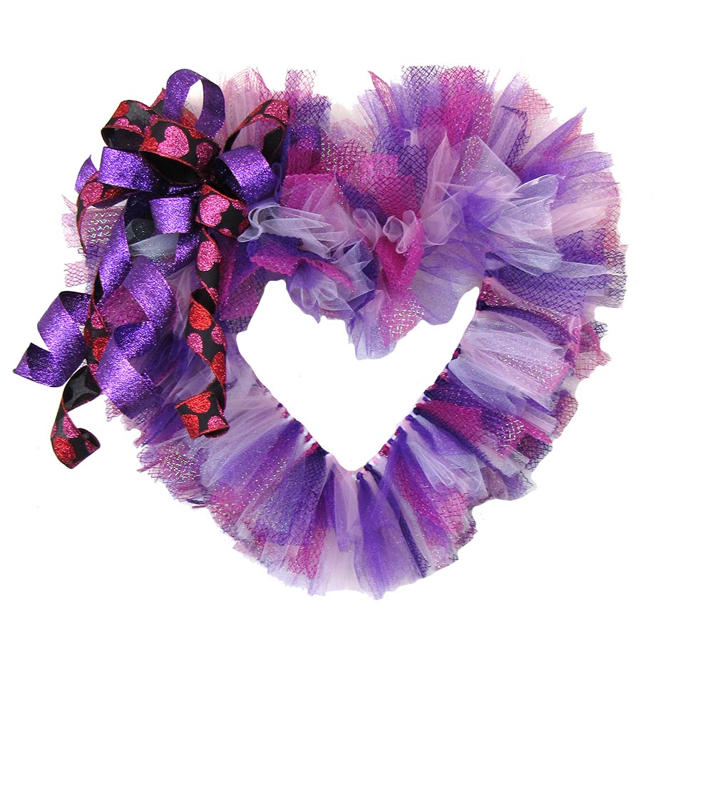 Pink Purple Valentine Wreath