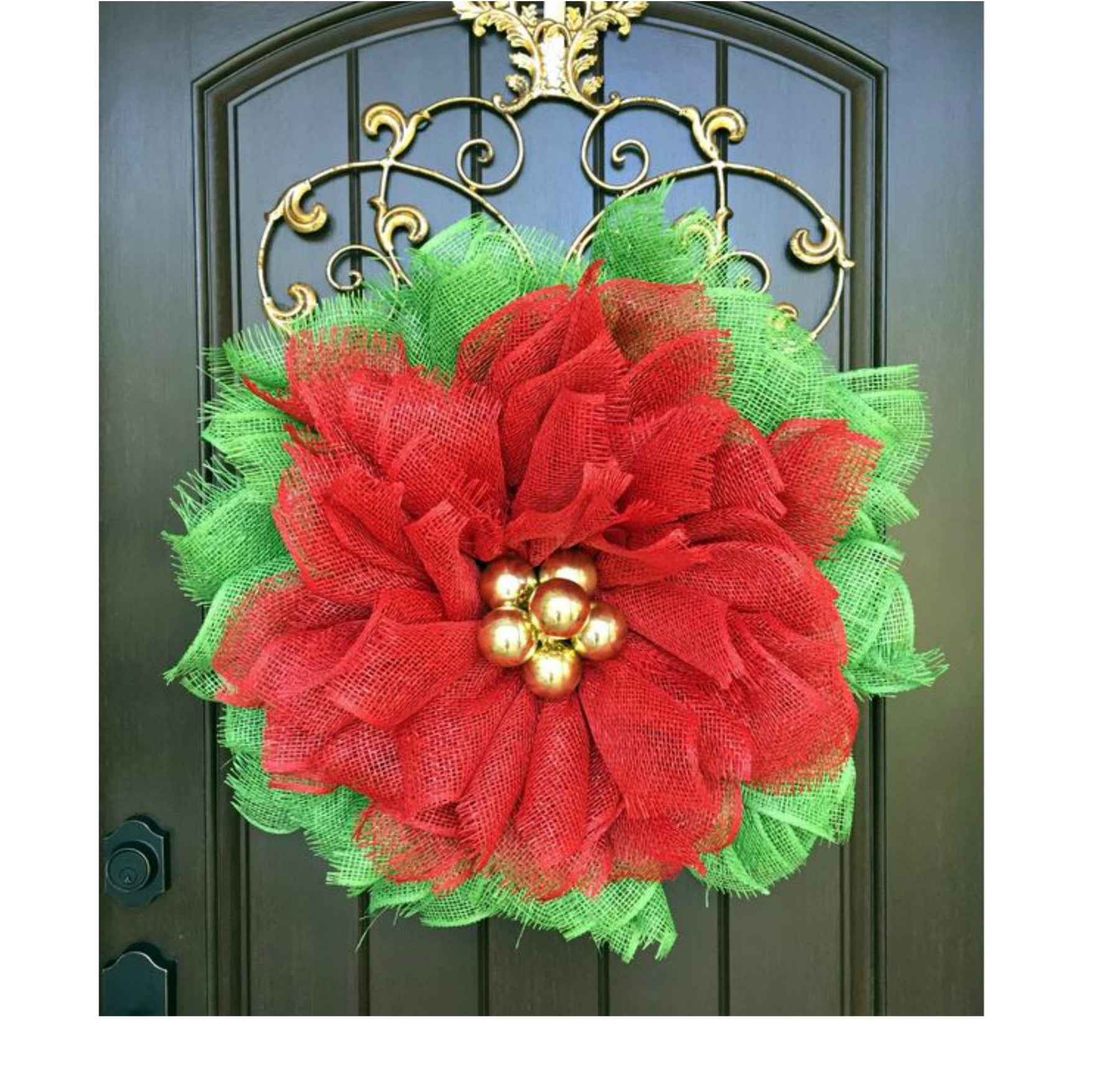 Poly Burlap Poinsettia Flower Wreath Tutorial