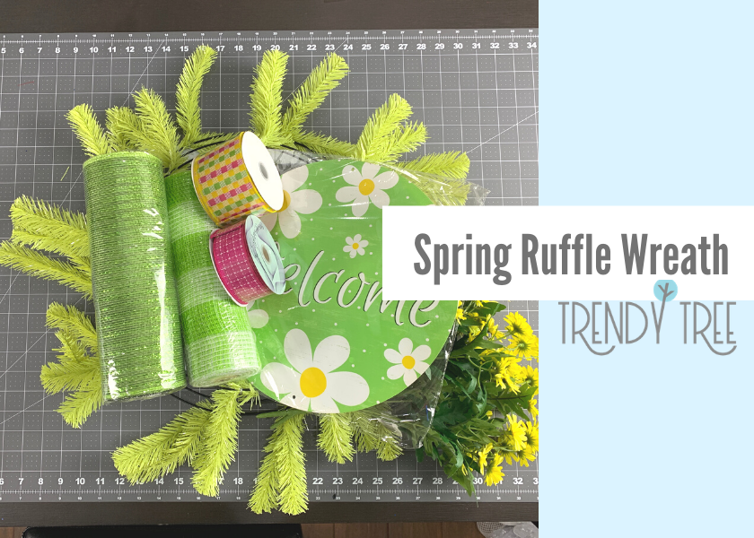 Spring Welcome Ruffle Wreath Tutorial