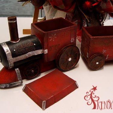 Rustic Red Train Christmas Decoration