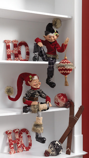 RAZ Aspen Sweater Collection Posable Elves