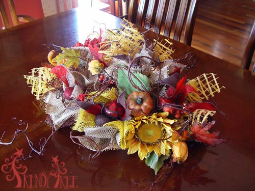 Autumn Centerpiece Made from Scraps