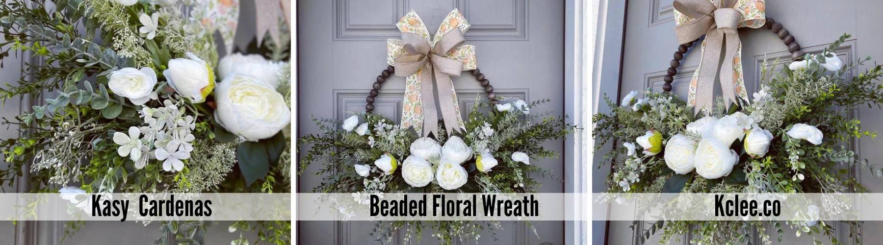 beaded floral wreath tutorial by kclee.co