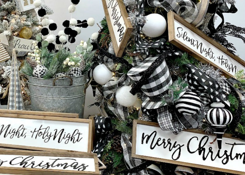 Black and White Christmas Decorations