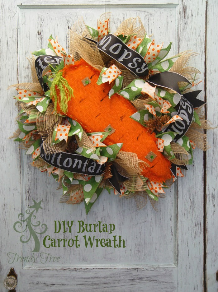 Burlap Carrot Easter Wreath Tutorial