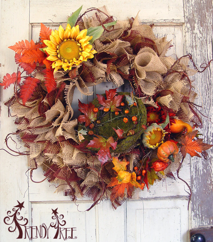 Paper Mesh Autumn Wreath Tutorial