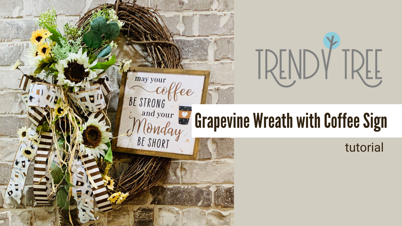 Grapevine Coffee Wreath Tutorial Perfect for Kitchen or Coffee Bar