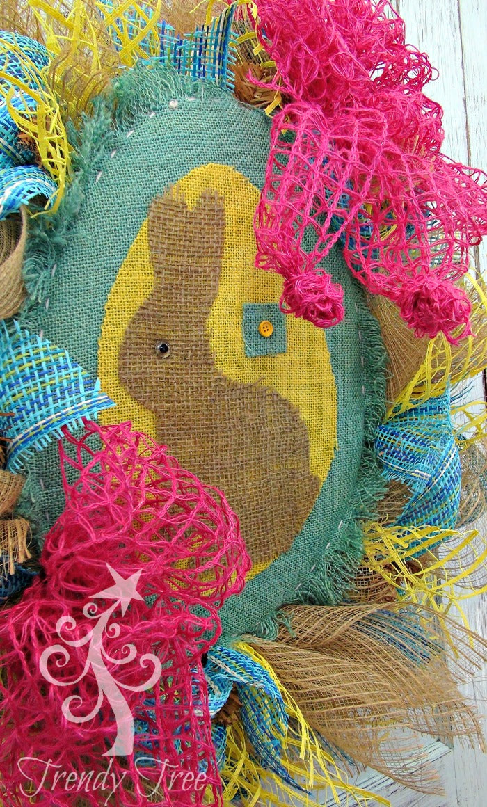 DIY Burlap Easter Wreath