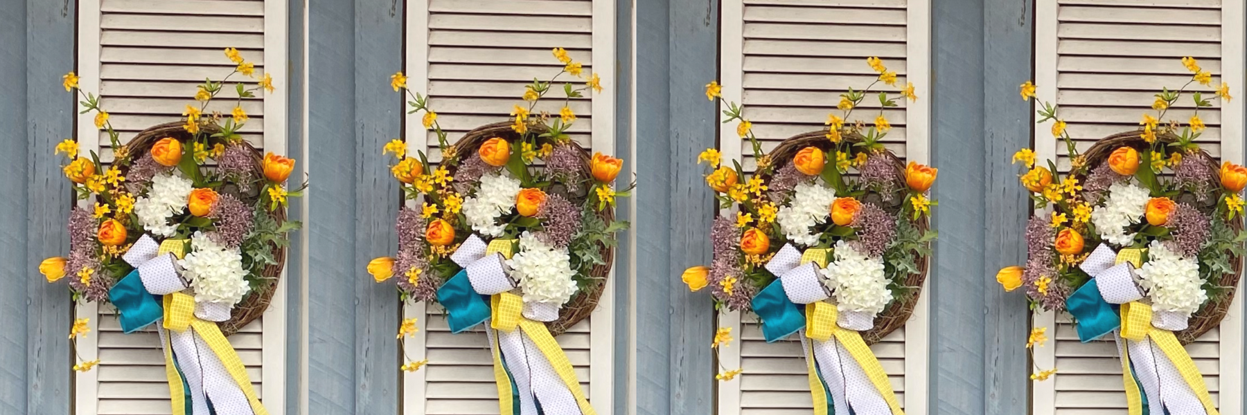 Spring Floral on Grapevine Basket