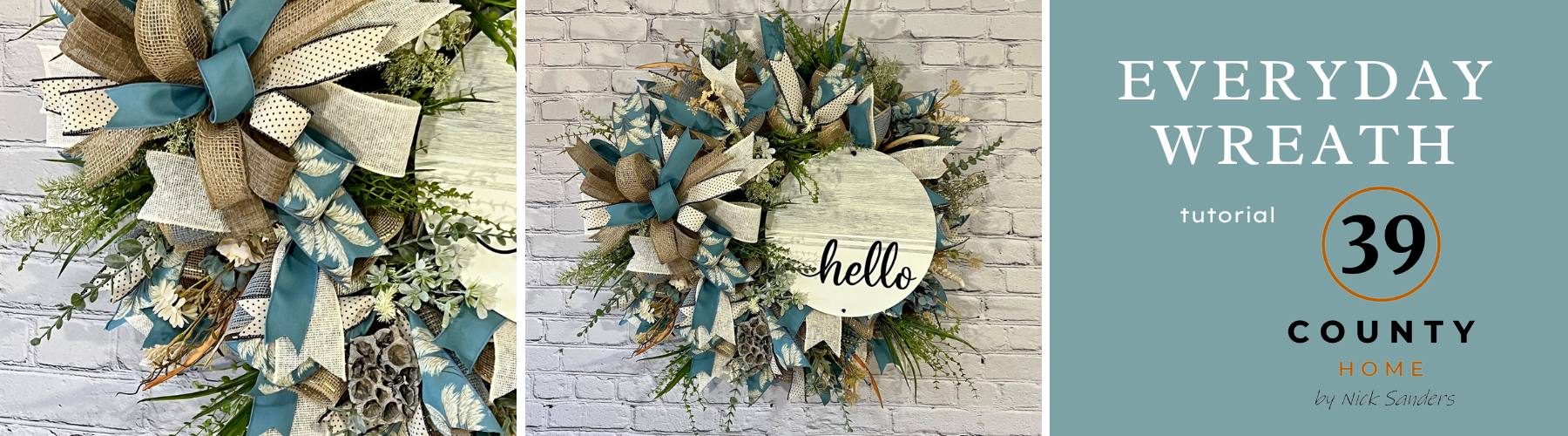 everyday wreath with hello sign