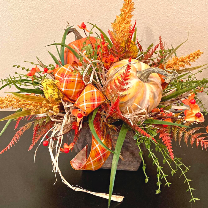 fall pumpkin centerpiece tutorial with trendy tree supplies