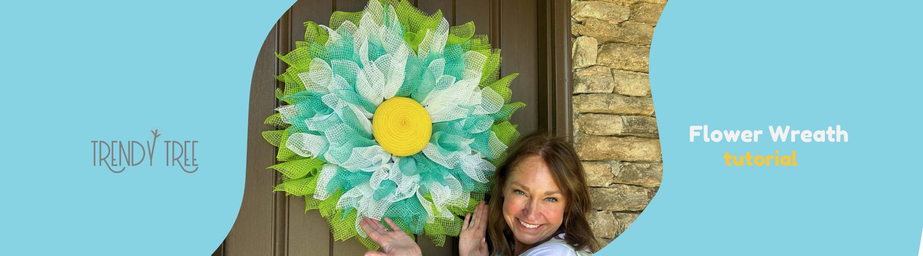 fabric mesh flower wreath