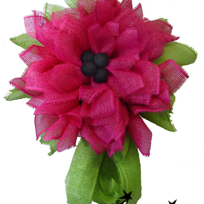 Fuchsia Deco Paper Mesh Flower Video Tutorial