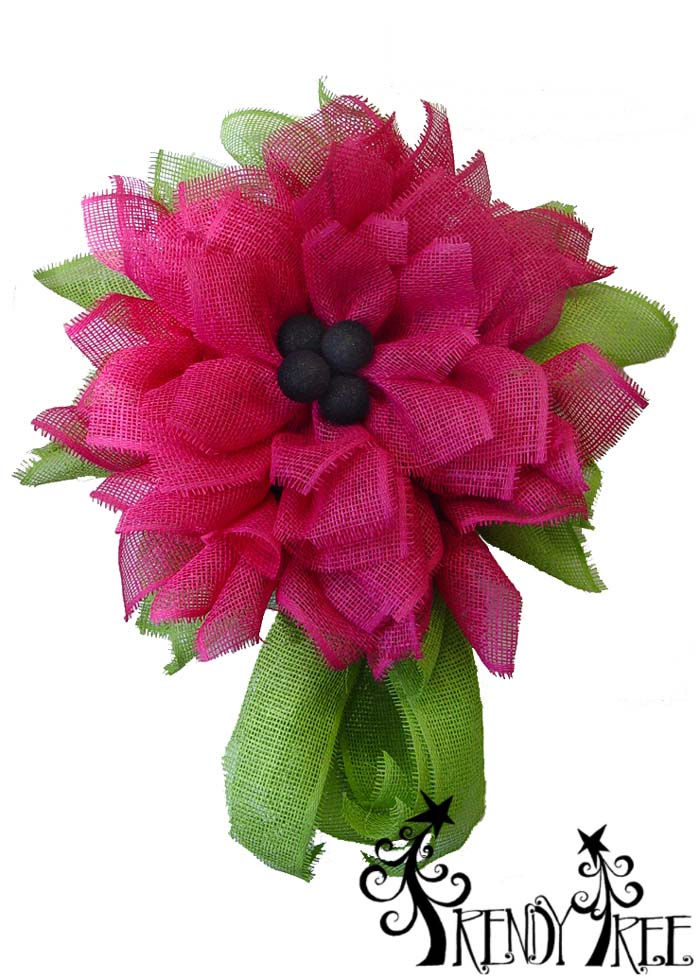 Fuchsia Deco Paper Mesh Flower Video Tutorial