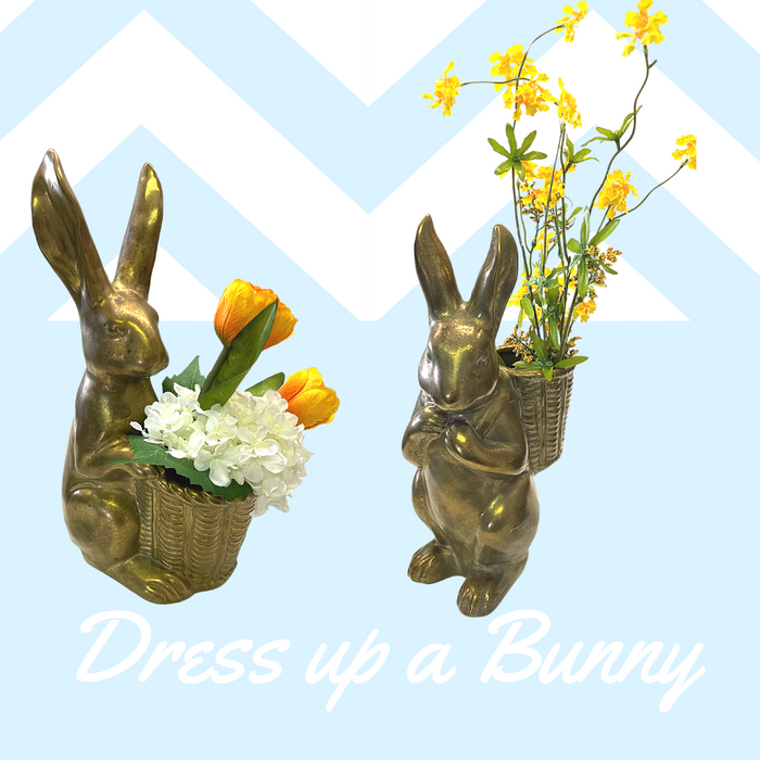 Gold Bunny Planter