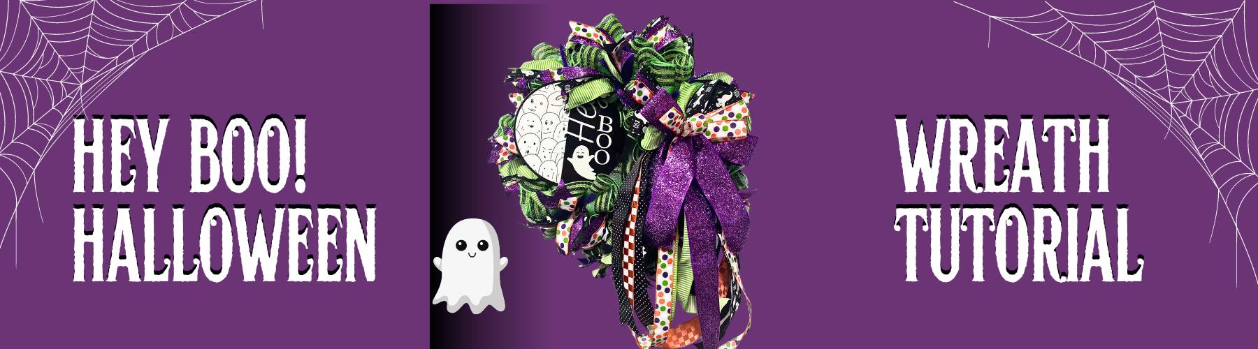 hey boo deco mesh halloween wreath