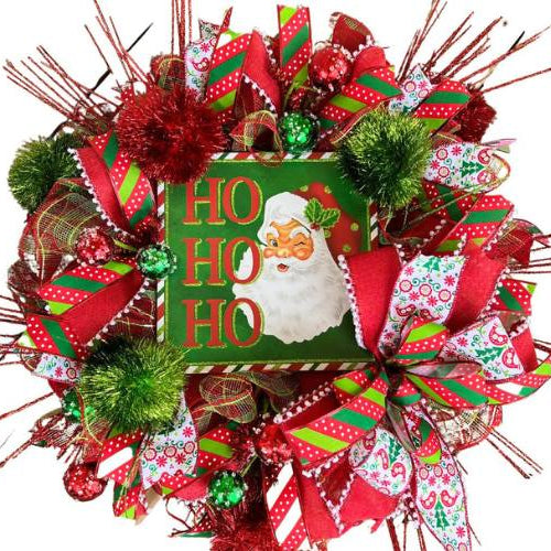 ho ho ho mesh wreath