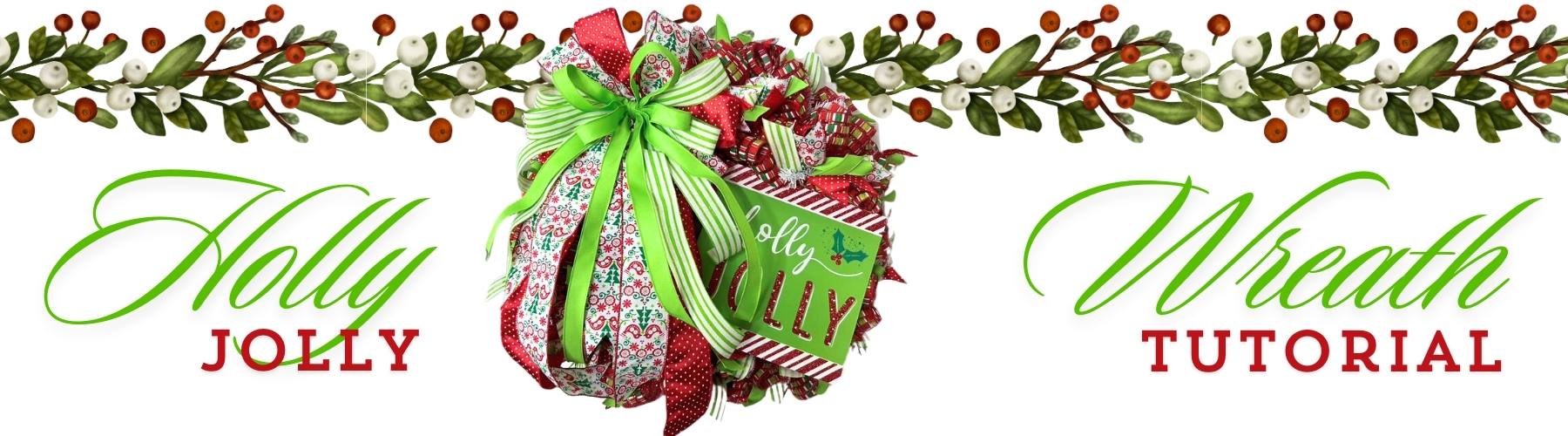 holly jolly mesh wreath made with Trendy Tree wreath kit