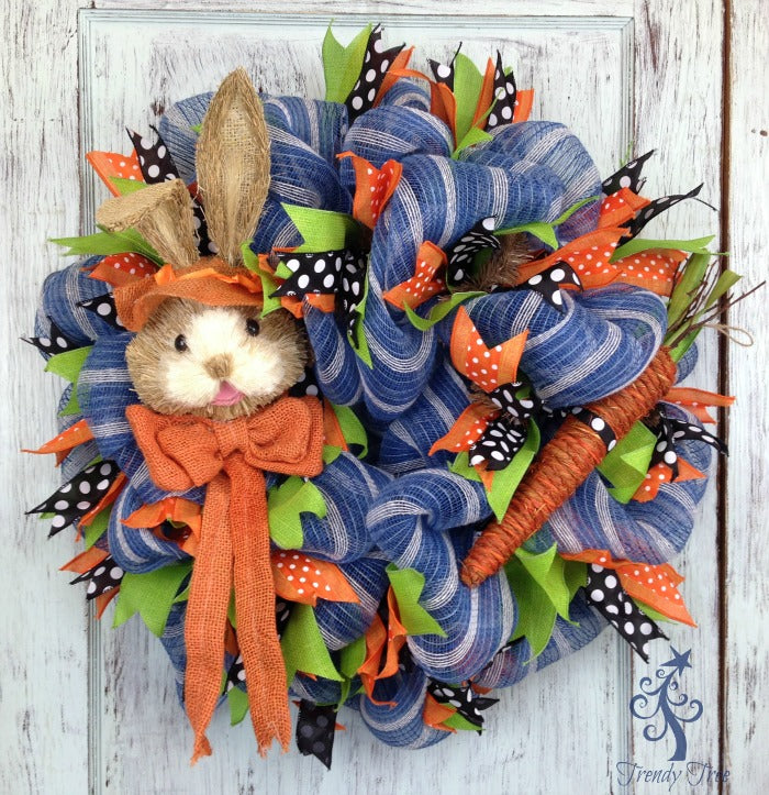 Orange Bunny Head Wreath Tutorial 2016