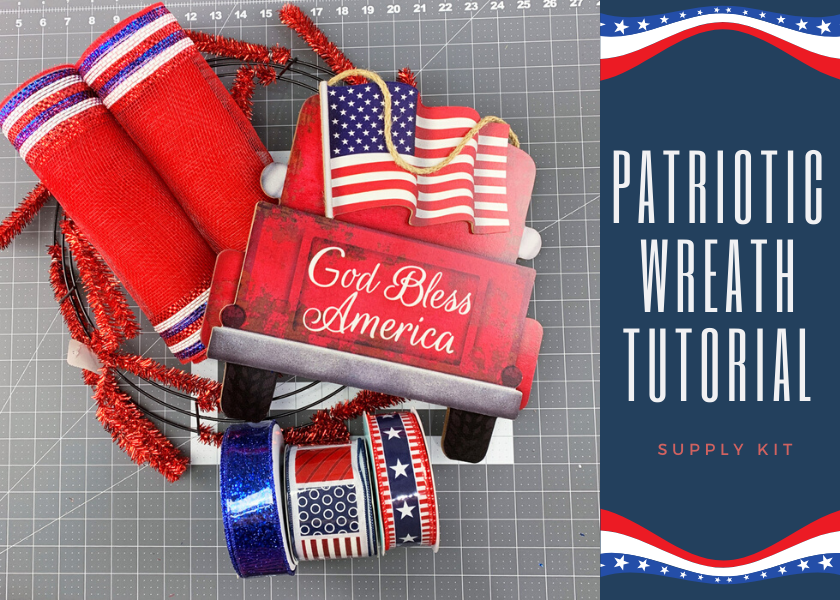 Deco Mesh Patriotic Wreath