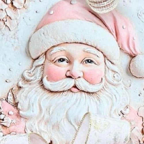 pink santa christmas wreath