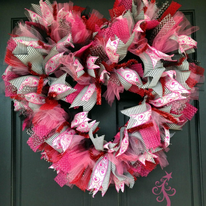 Basic Pink Valentine Wreath Tutorial 2016