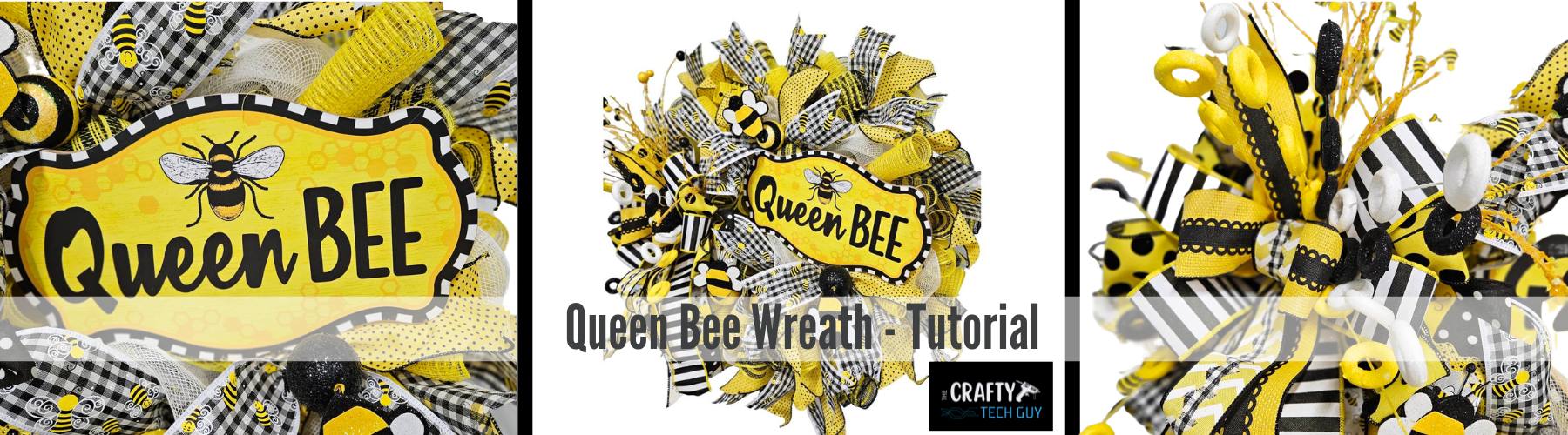 queen bee deco mesh wreath tutorial