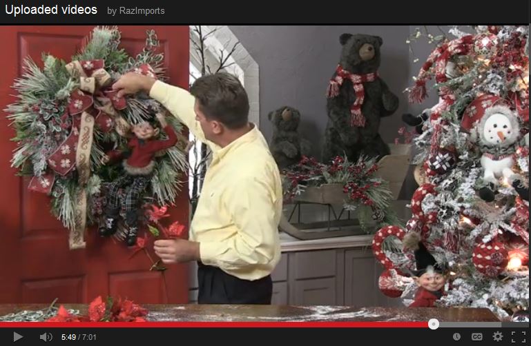 RAZ Wreath Demonstration Using an Elf from the Aspen Sweater Collection