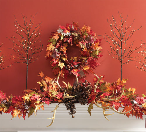 RAZ Autumn Mantle Display Using the Antler Sprays