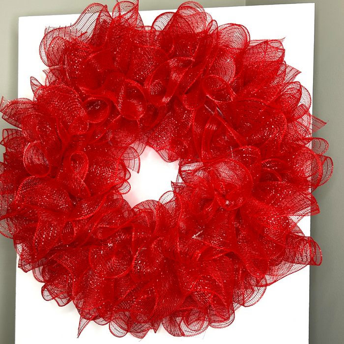 tutorial for basic ruffle wreath using deco mesh