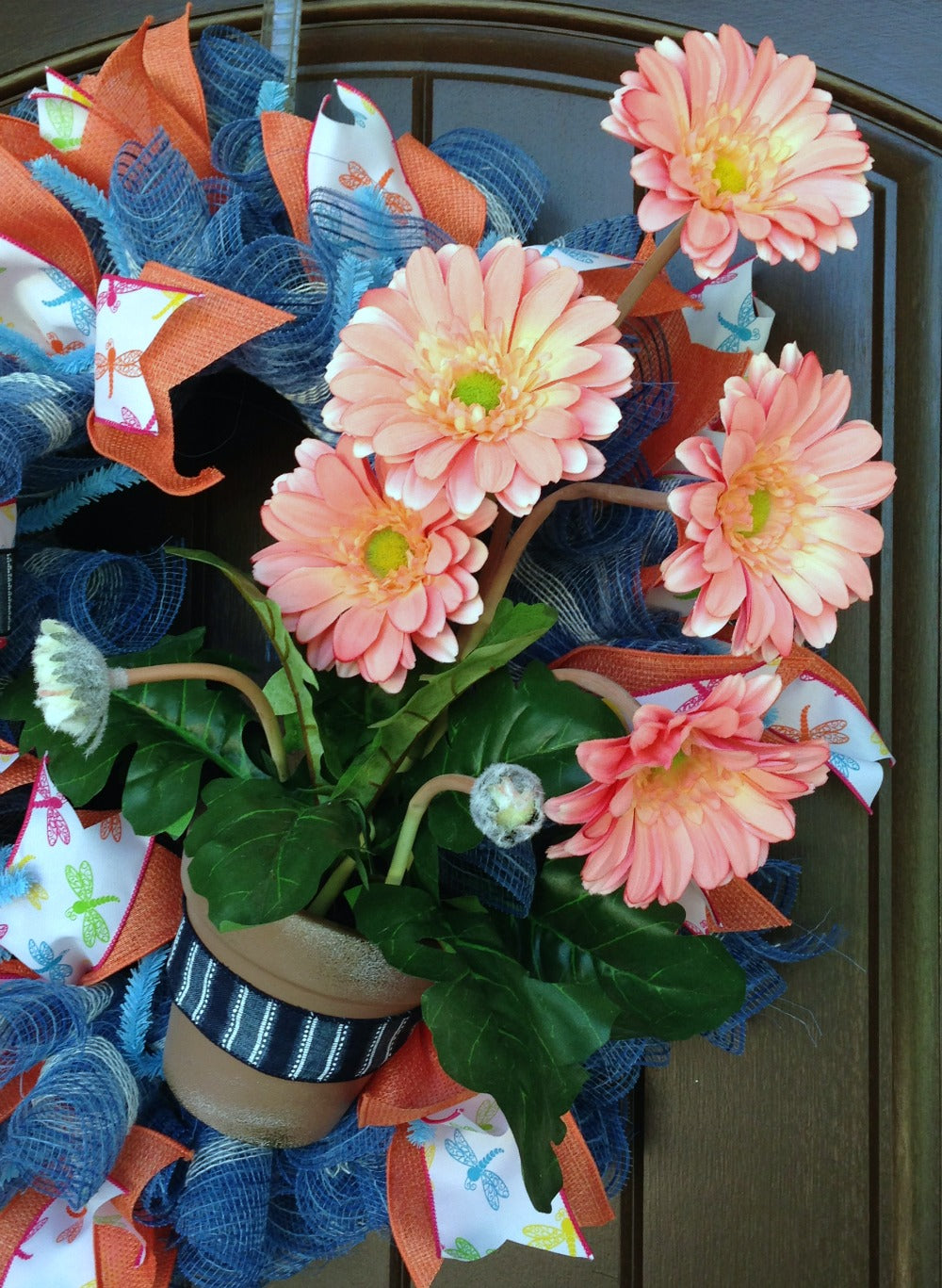 Salmon Gerbera Daisy Wreath Tutorial