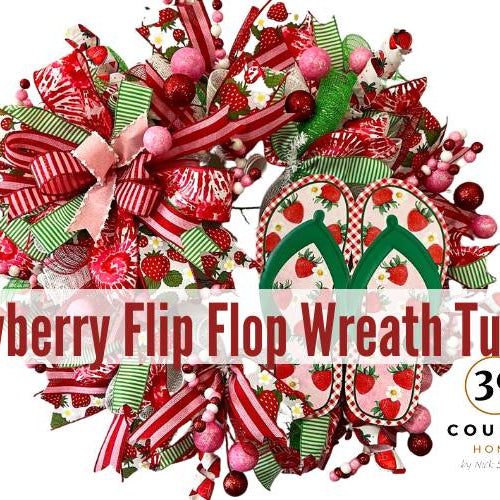 strawberry flip flop wreath tutorial