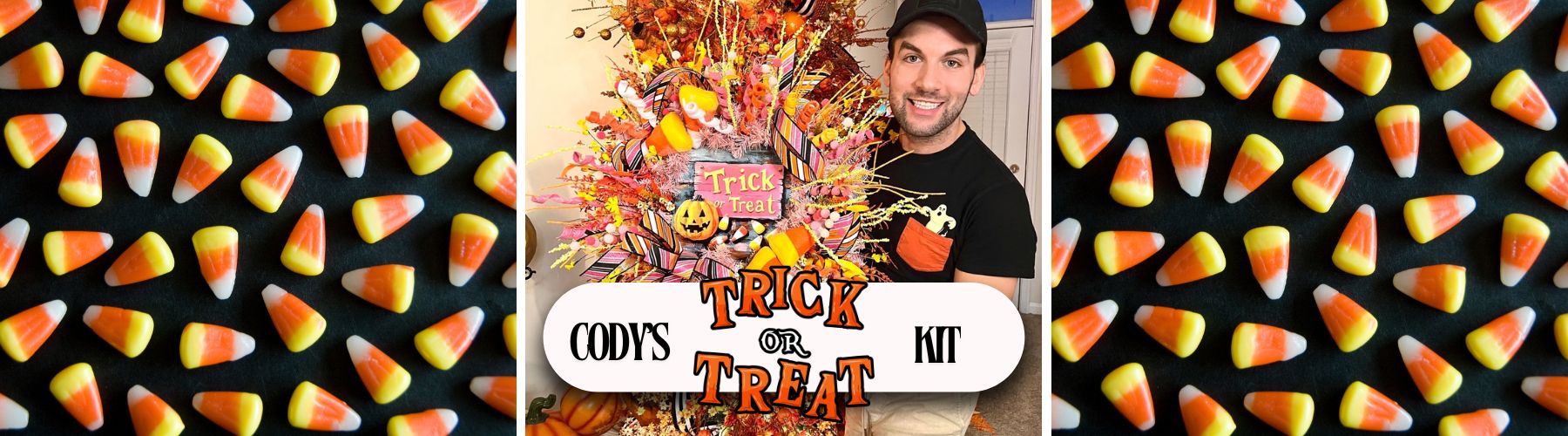 spectacular halloween wreath with trick or treat sign