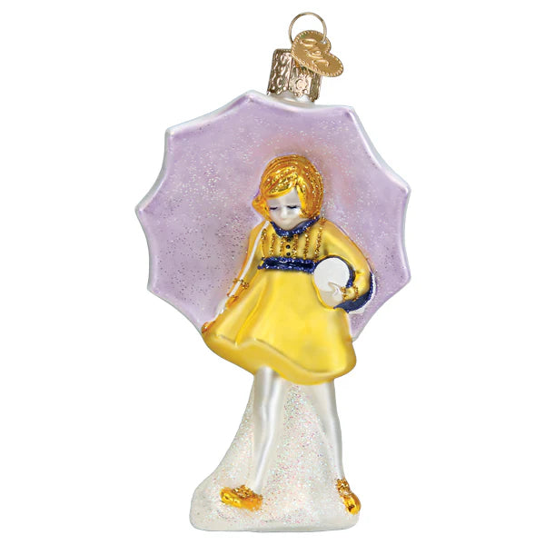 Morton Umbrella Girl Ornament Old World Christmas 10247