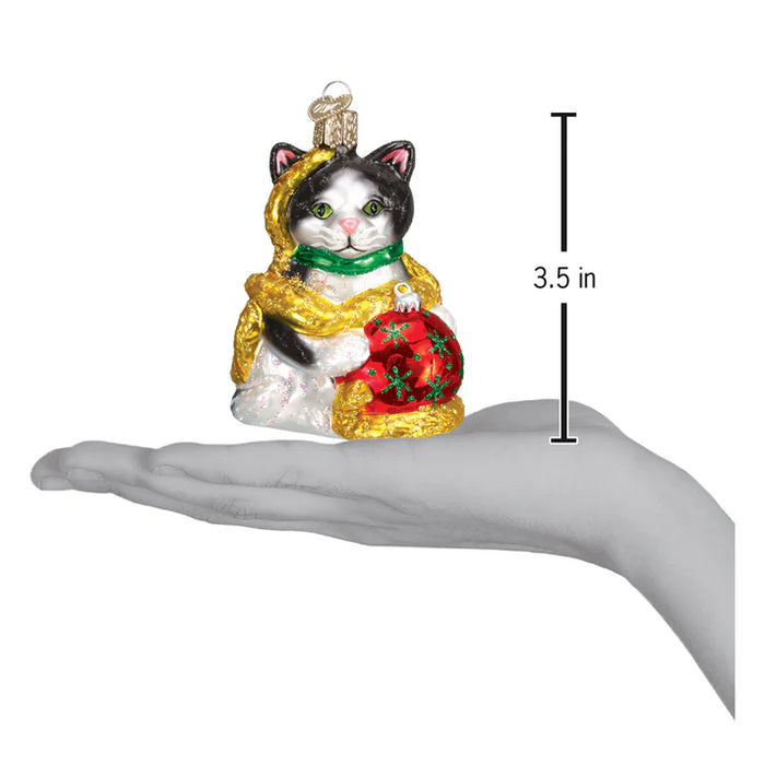 Holiday Kitten Ornament Old World Christmas Ornament 12223