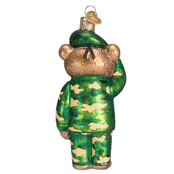 Army Bear Old World Christmas Ornament 12402