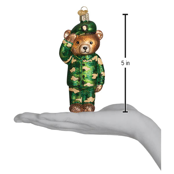 Army Bear Old World Christmas Ornament 12402