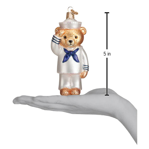 Navy Bear Ornament Old World Christmas 12404