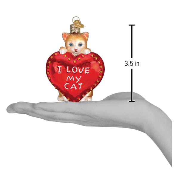 I Love My Cat Old World Christmas Ornament 30051