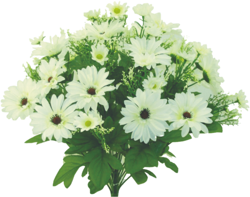 17" Cream Color Fast Daisy Bush with 22 Stems 30402CM