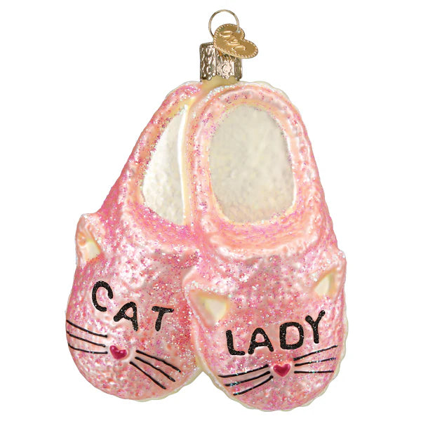 Cat Lady Slippers Old World Christmas Ornament 32662