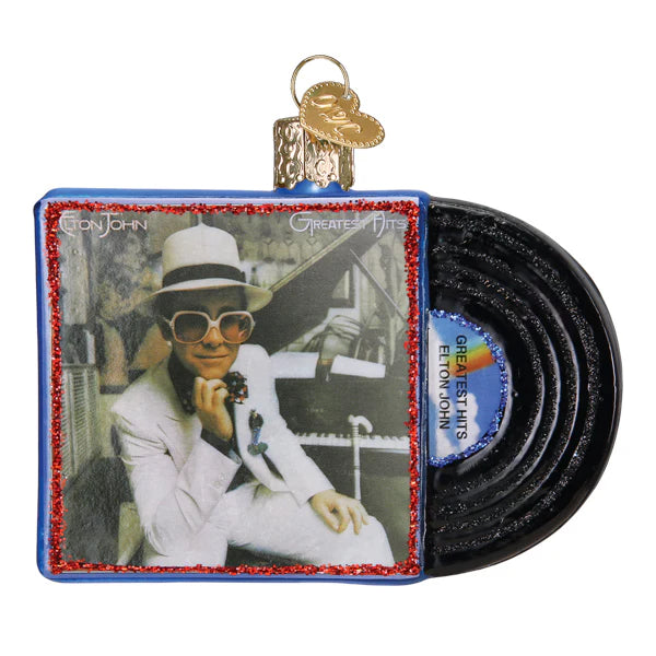 Elton John Greatest Hits Album Old World Christmas Ornament 38068