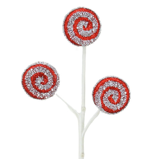 silver red glitter lollipop spray