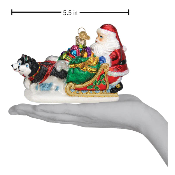 Santa's Dog Sled Ornament  Old World Christmas Ornament 40338