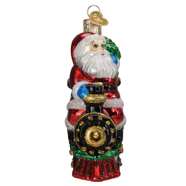 Santa on Locomotive Old World Christmas Ornament 40341