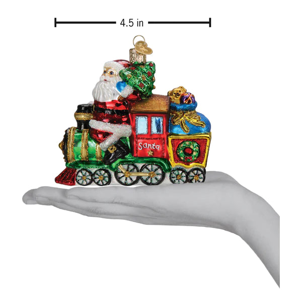 Santa on Locomotive Old World Christmas Ornament 40341