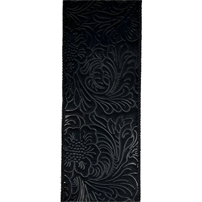 2.5"X10Y (42466-40-21) Black Flower Embossed Ribbon 984240-21